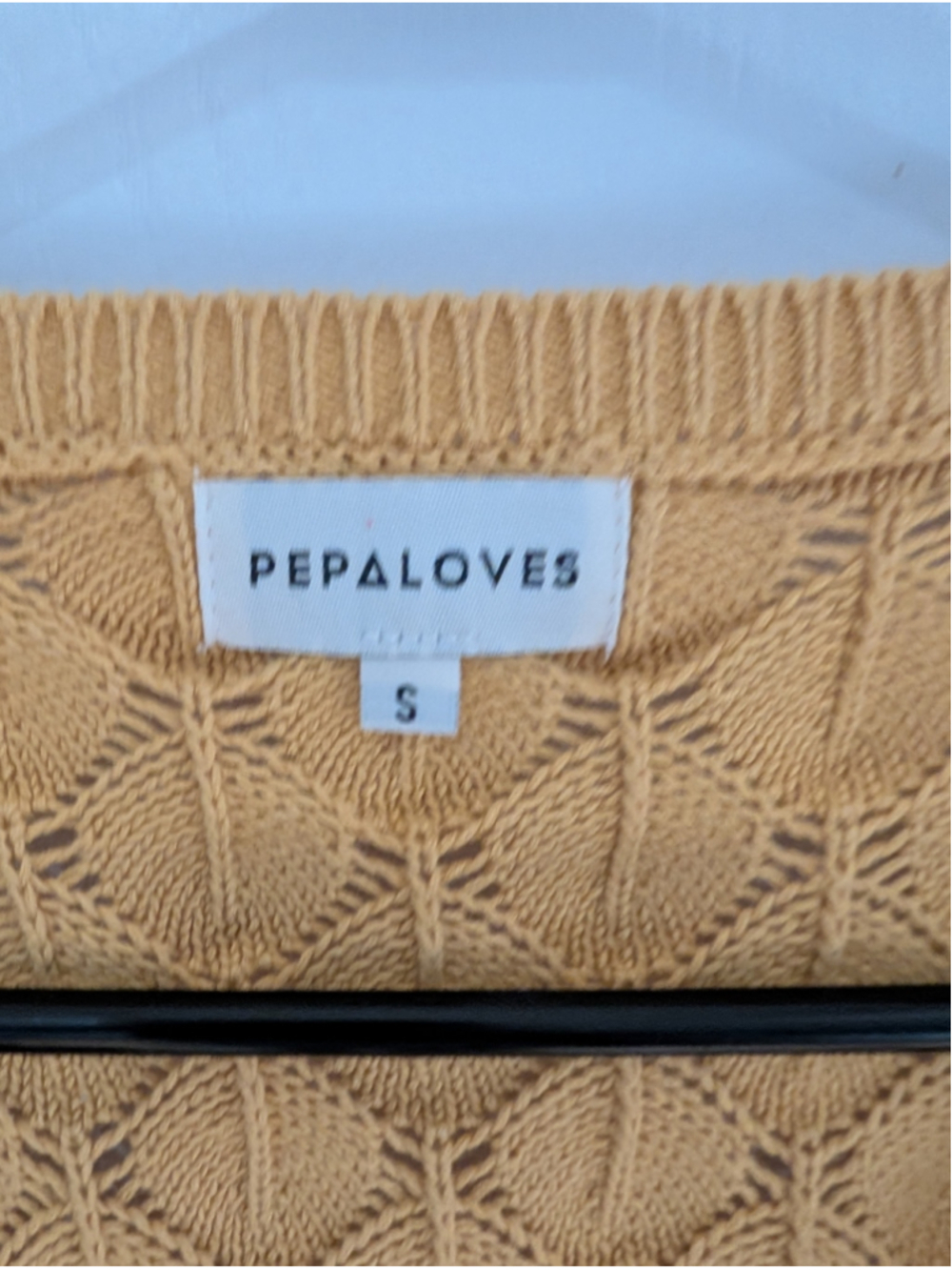 710 - Pepa Loves Mustard Scallop Knit Cotton Cardigan S - Picture 4 of 8